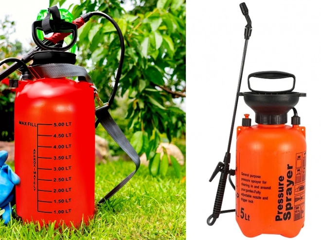 Handmatige druk tuinspuit met lange lans 5 l