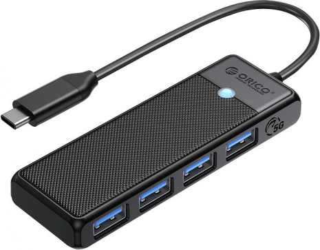 Orico USB hub 4× USB‑A 3.0 (black)