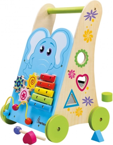 Bino Wooden Activity Walker with Elephant