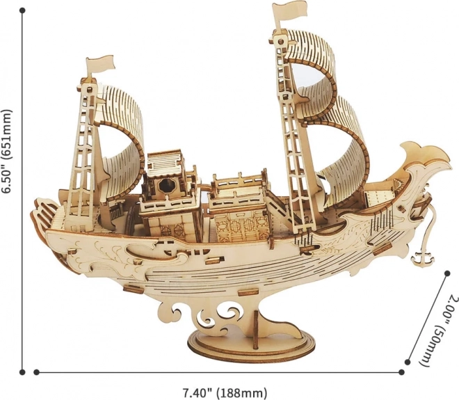 Japanse diplomatieke boot - 3D houten bouwpakket - decoratie
