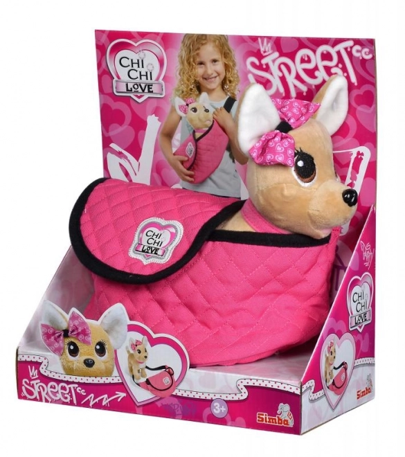 Pluchen hondje Chi Chi Love in modieuze tas