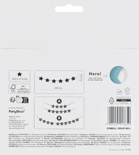 Banner sign for baby shower stars light 290cm x 16,5cm – Light blue