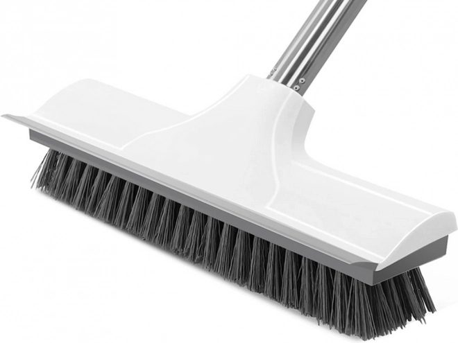 Floor Scrubbing Brush with Water Squeegee