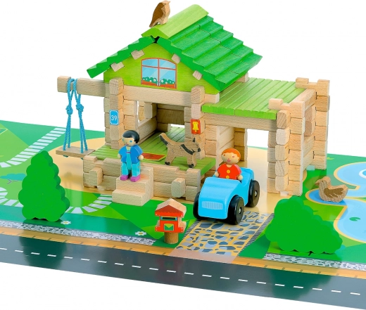 Creative play with a little house and car