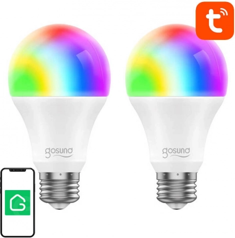 Slimme Wi‑Fi RGB LED‑lamp GOSUND WB4, E27, 2 stuks