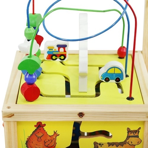 Wooden Push Walker and Educational Cube for Kids