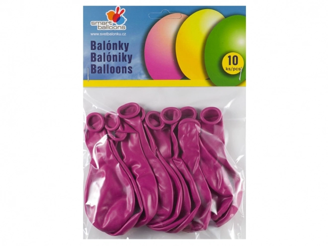 Opblaasbare ballonnen set 10 stuks fuchsia 26 cm