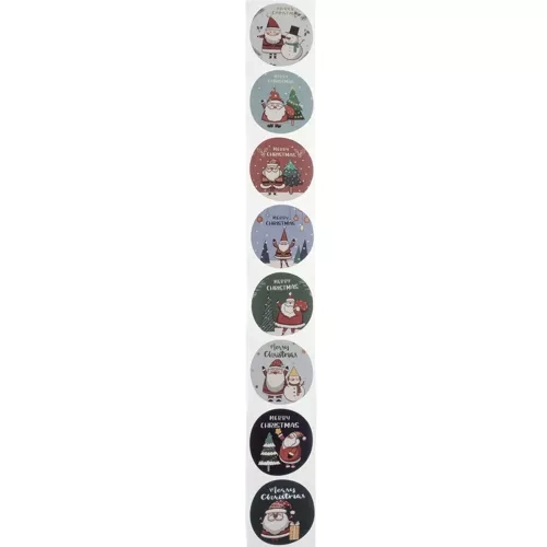 Kerststickers - rol 500 stuks. Ruhhy 22328