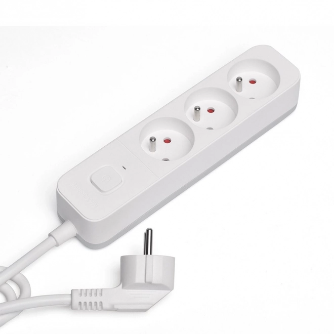 Overspanningsbeveiligingsstrook Savio met 3 stopcontacten en 1,5 m kabel