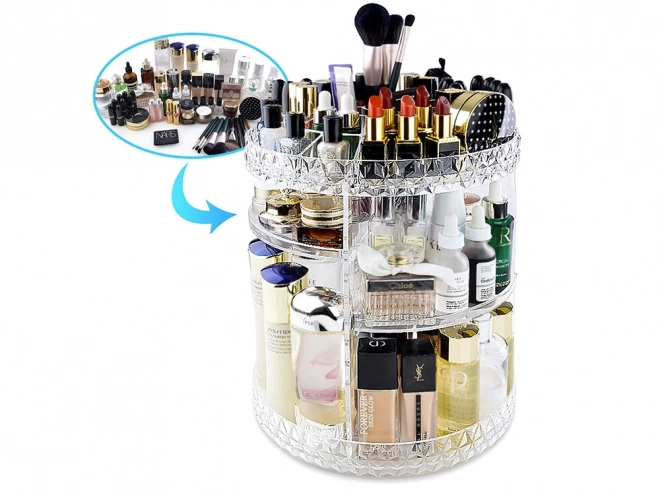 Draaibare organizer voor cosmetica en sieraden