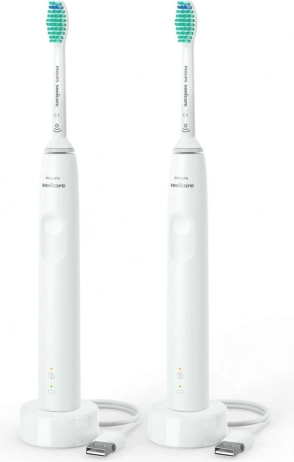 Set of two PHILIPS Sonicare sonic toothbrushes, white