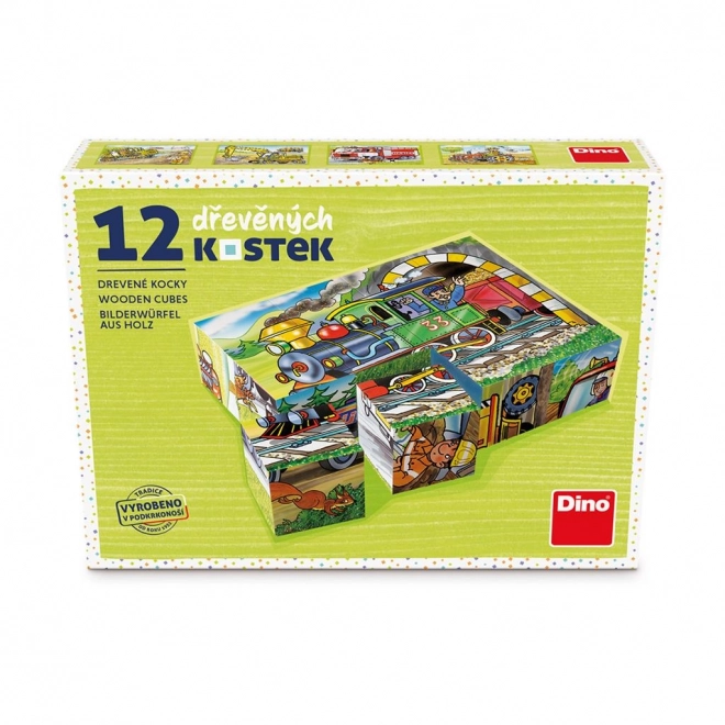 Kinderbildwürfel mit Motiv Lokomotive