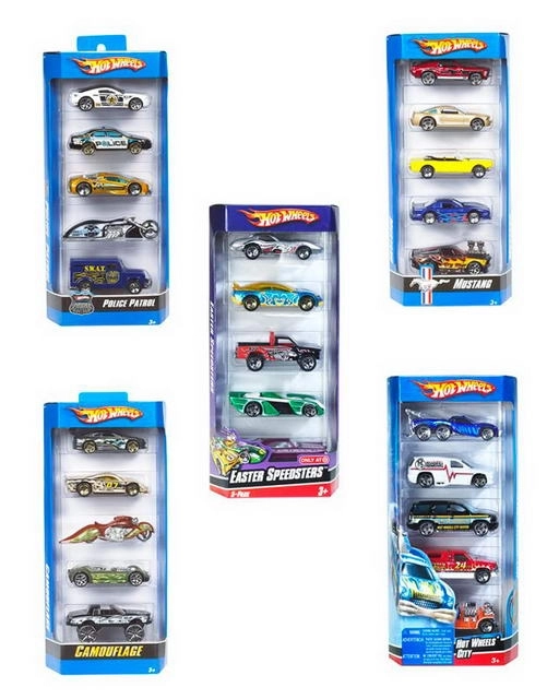 Hot Wheels collectie van vijf speelgoedauto's