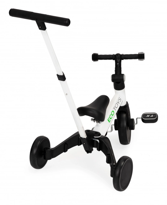 Drielingfiets loopfiets met duwstang 2 in 1