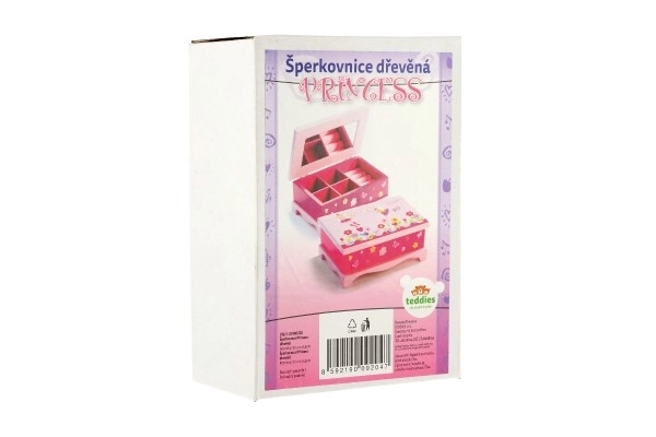 Princess sieradendoos spiegel hout 17x7x11,5cm in doos