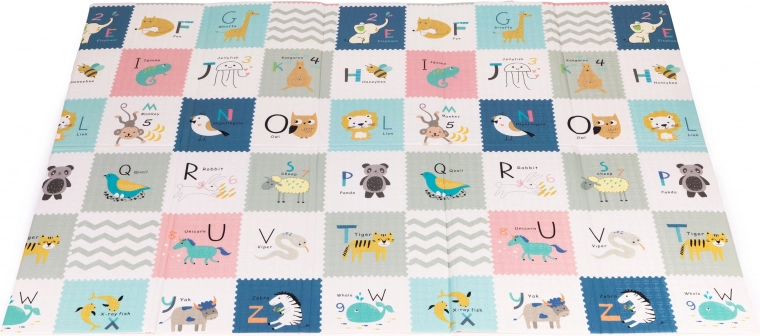 Dubbelzijdig design: alfabet en natuurthema