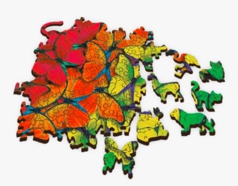 Wooden Puzzle Trefl Wood Craft Rainbow Butterflies 501 Pieces