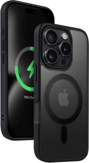 Hybrid Frost MAG Cover with MagSafe for iPhone 16 Pro – black