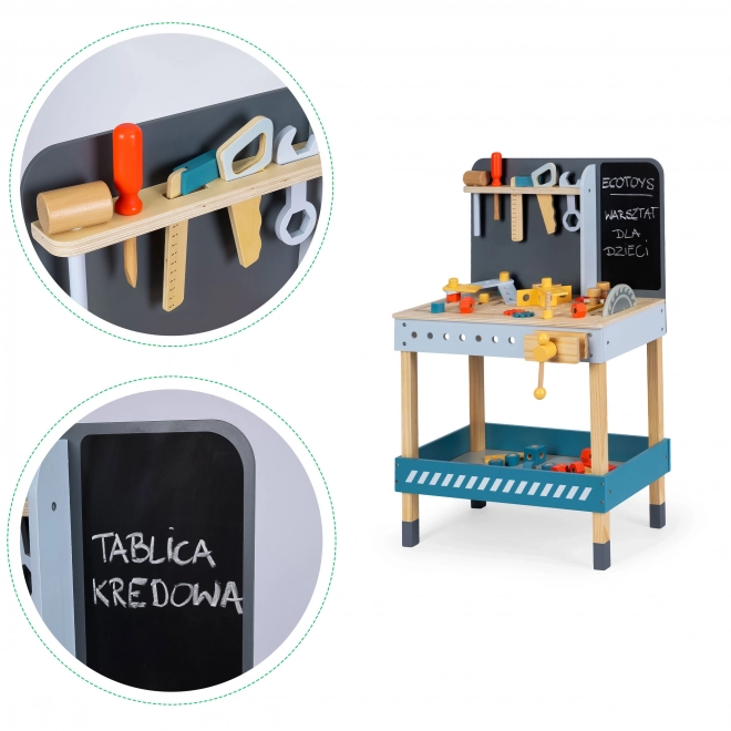 Houten werkbank met gereedschap voor kinderen van ECOTOYS