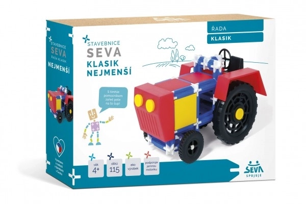 Bouwpakket SEVA KLASIK Kleinste plastic 115 stuks in doos 31,5x16,5x7,5cm