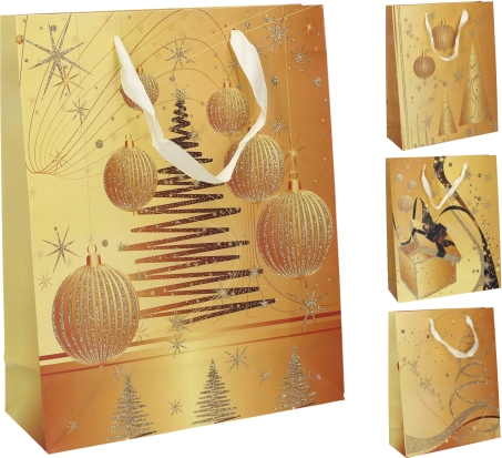 Sac cadeau L 30 × 41 × 12 cm – motifs de Noël