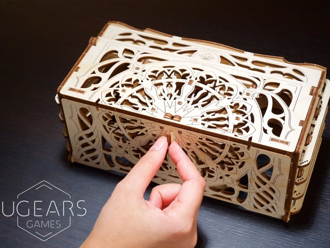 Doos voor verzamelkaarten Ugears 3D houten mechanische puzzel