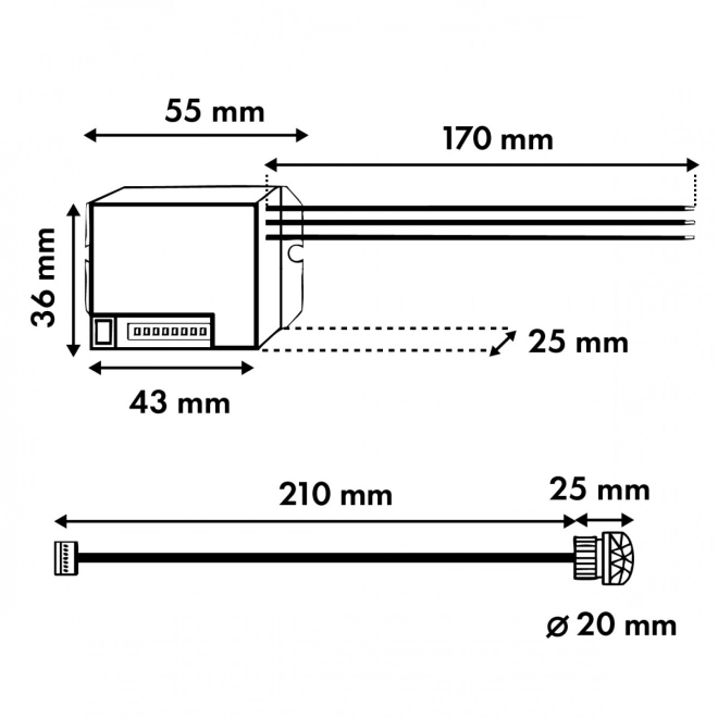 PIR bewegingssensor 12-24V DC
