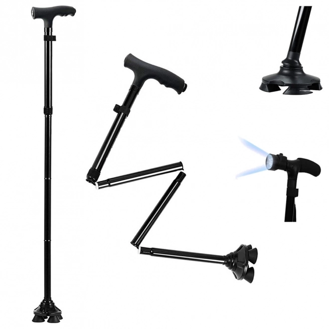 Faltbarer Gehstock mit 6 LED Leuchte