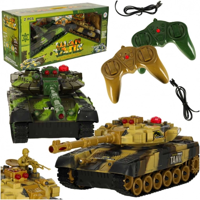 Afstandsbedienbare RC-tanks T90 2,4 GHz – set van 2 stuks