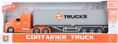 vrachtwagen met container op batterijen met licht en geluid