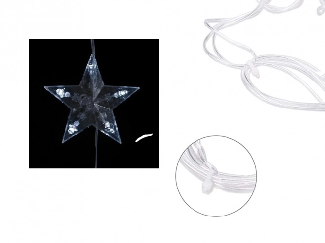 Kerstverlichting gordijn met sterren op USB