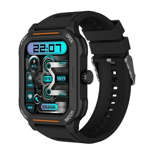 Slim horloge Blitzwolf BW-GTC3 (zwart/zwart staal)
