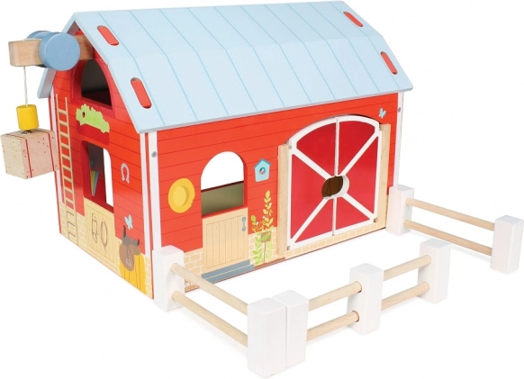 Houten schuur LE TOY VAN – rode boerderij voor kinderen