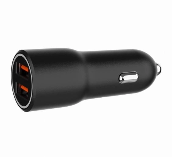 Autolader 2xUSB-A QC3.0 36W zwart