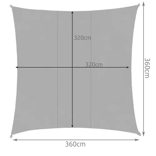 Sonnensegel Quadrat 3,6x3,6m