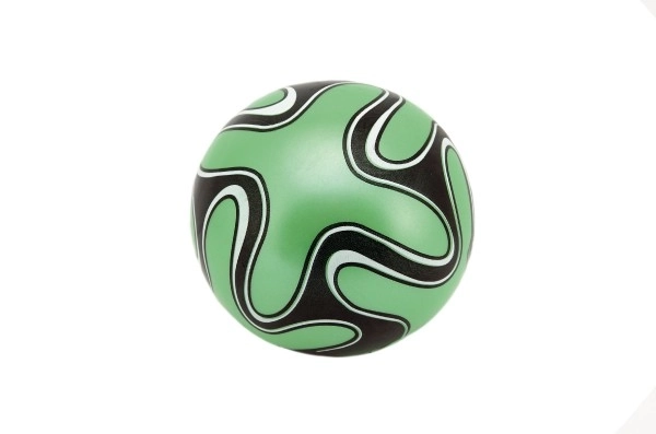 Kleurige opgeblazen plastic bal 15 cm in netje