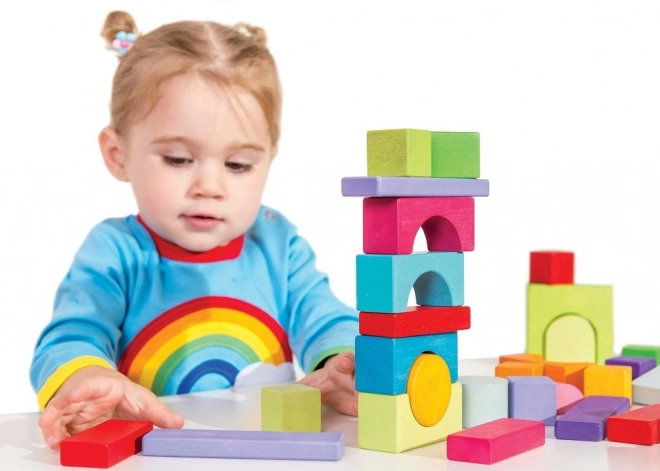 Wagentje met regenboogblokken Petilou