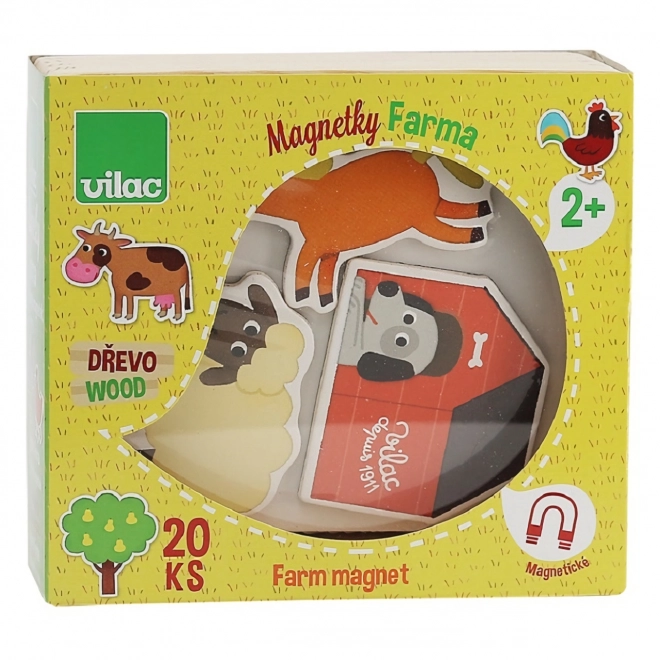 Magnets en bois ferme Vilac - 20 pièces