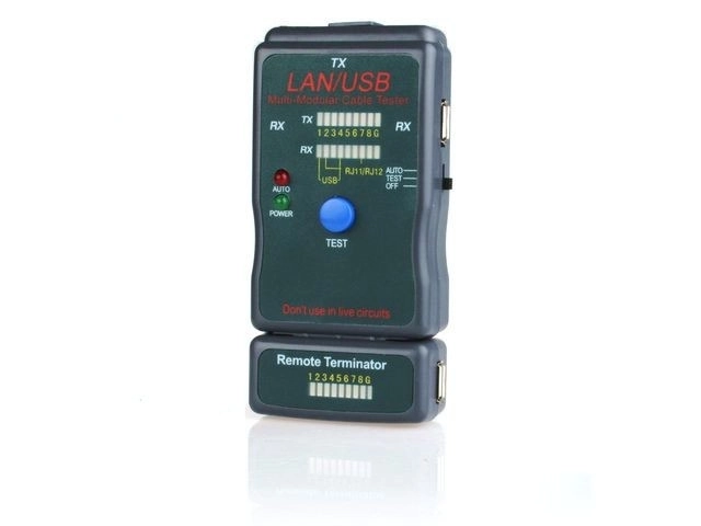 RJ11, UTP, STP, USB A/B Dioden Kabel Tester
