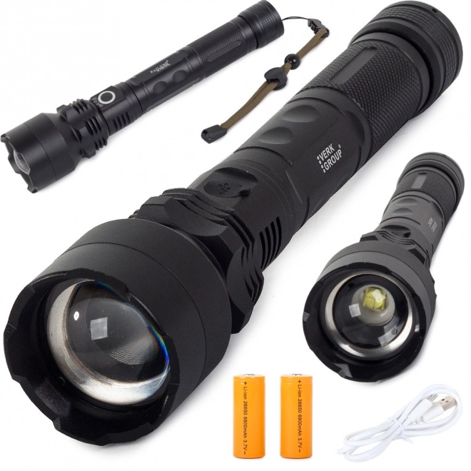Tactical Military Flashlight with Cree XHP50 LED and Zoom