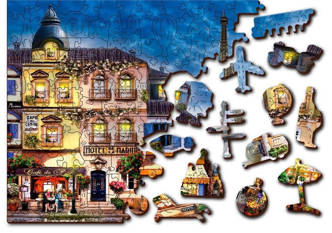 Houten puzzel Ontbijt in Parijs - 2-in-1