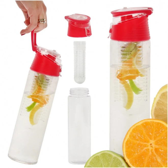 Wasserflasche mit Fruchteinsatz 800 ml – Rot