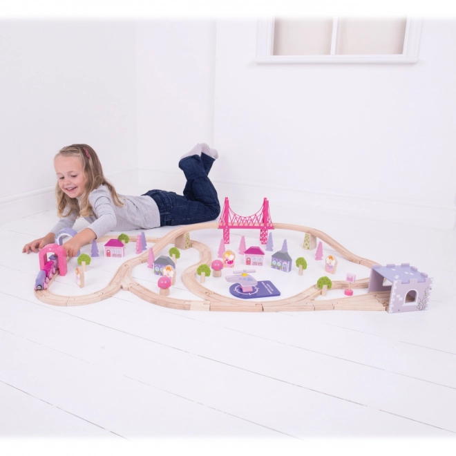 Bigjigs Rail Houten grote prinsessenspoorbaan