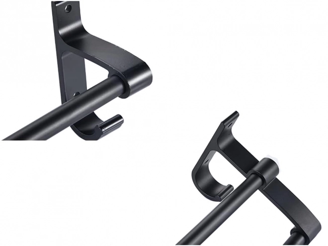 Dubbele wandhanddoekhouder, zwart metaal, 58,6 cm