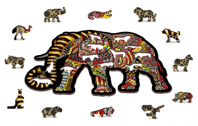 Wooden City Houten puzzel Magische olifant 150 stukjes EKO