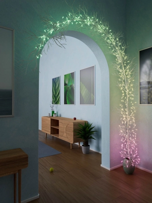Slimme decoratieve lichtsnoeren USB-C (Candies) 100 LED RGB, kaarsen, groene kabel, 6 m