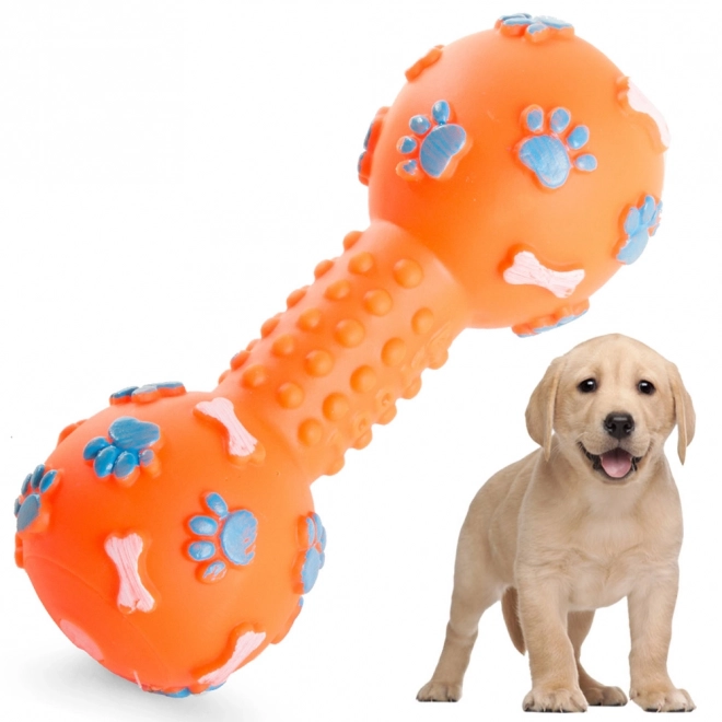 Piepend honden kauwspeeltje in de vorm van een halter