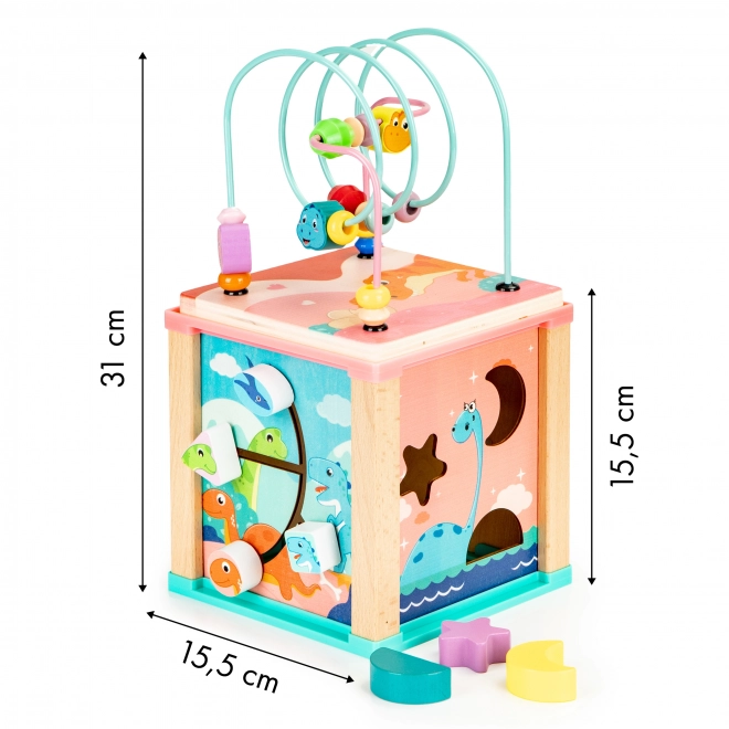 Houten educatieve kubus dino ECOTOYS