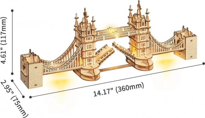 Robotic Wooden 3D Puzzle Tower Bridge Light-Up