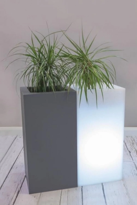 Witte bloempot Tower met verlichting